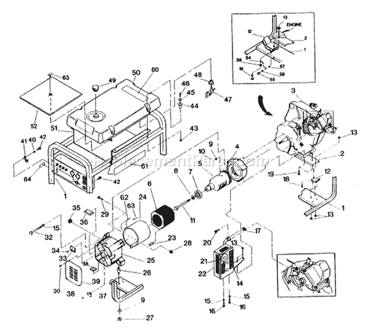Page B Diagram and Parts List for 9441-0 3,500 XL Briggs and Stratton Generator